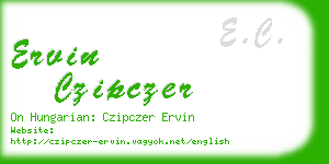 ervin czipczer business card